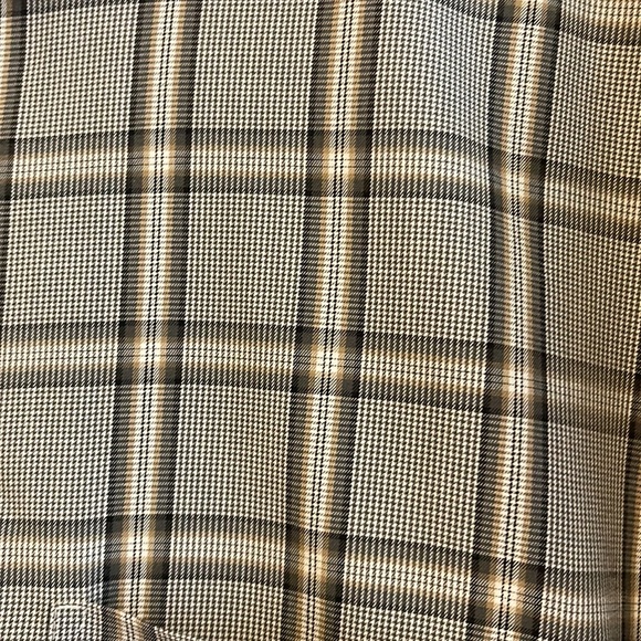 David Cremieux gray plaid slim fit button down dress shirt Size XL - Picture 3 of 4